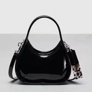 Coach Mini Ergo Bag In Crinkle Patent Coachtopia Leather black CQ832- 2023